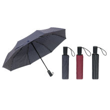 Wholesale 3 Fold Auto Open White Stripe Printing Promotion Gift Rain Umbrella